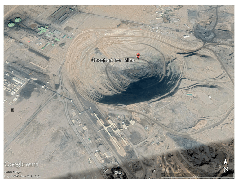 Aerial view of the Choghart Iron Ore mine.